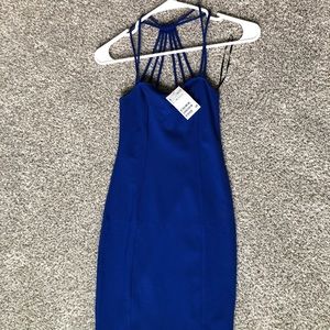 Blue Mini Body Con Dress
